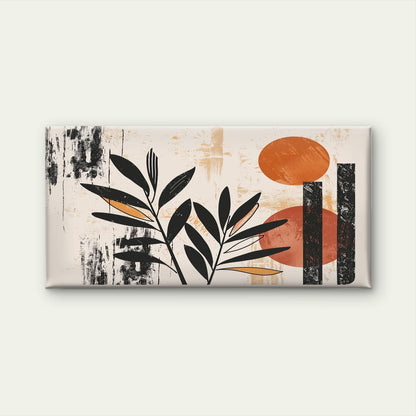 Modern Boho Leaf Terracotta Wall Art Canvas Office Home Room Framed 120x60cm
