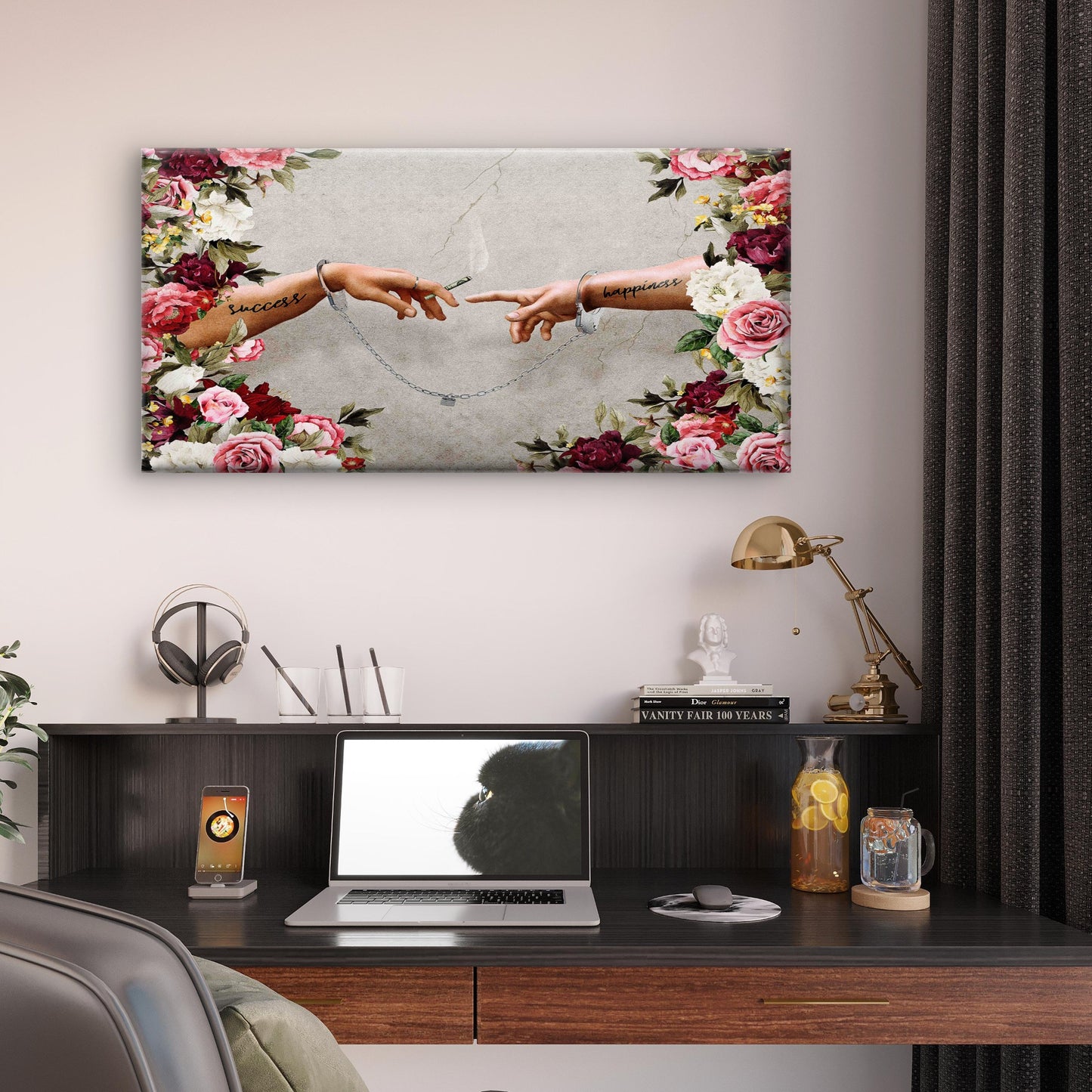 Edgy Renaissance Hand Art Wall Art Canvas Office Home Room Framed 120x60cm