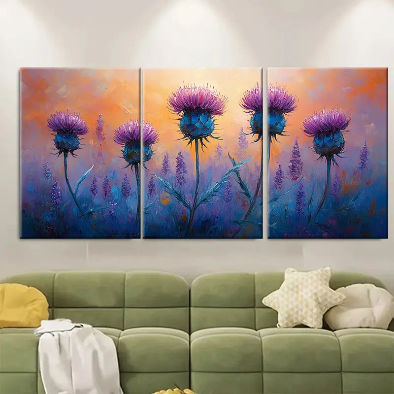 3pcs Flowers Impasto Original Canvas Metal Print Ready to Hang Art - Bella Home Decor