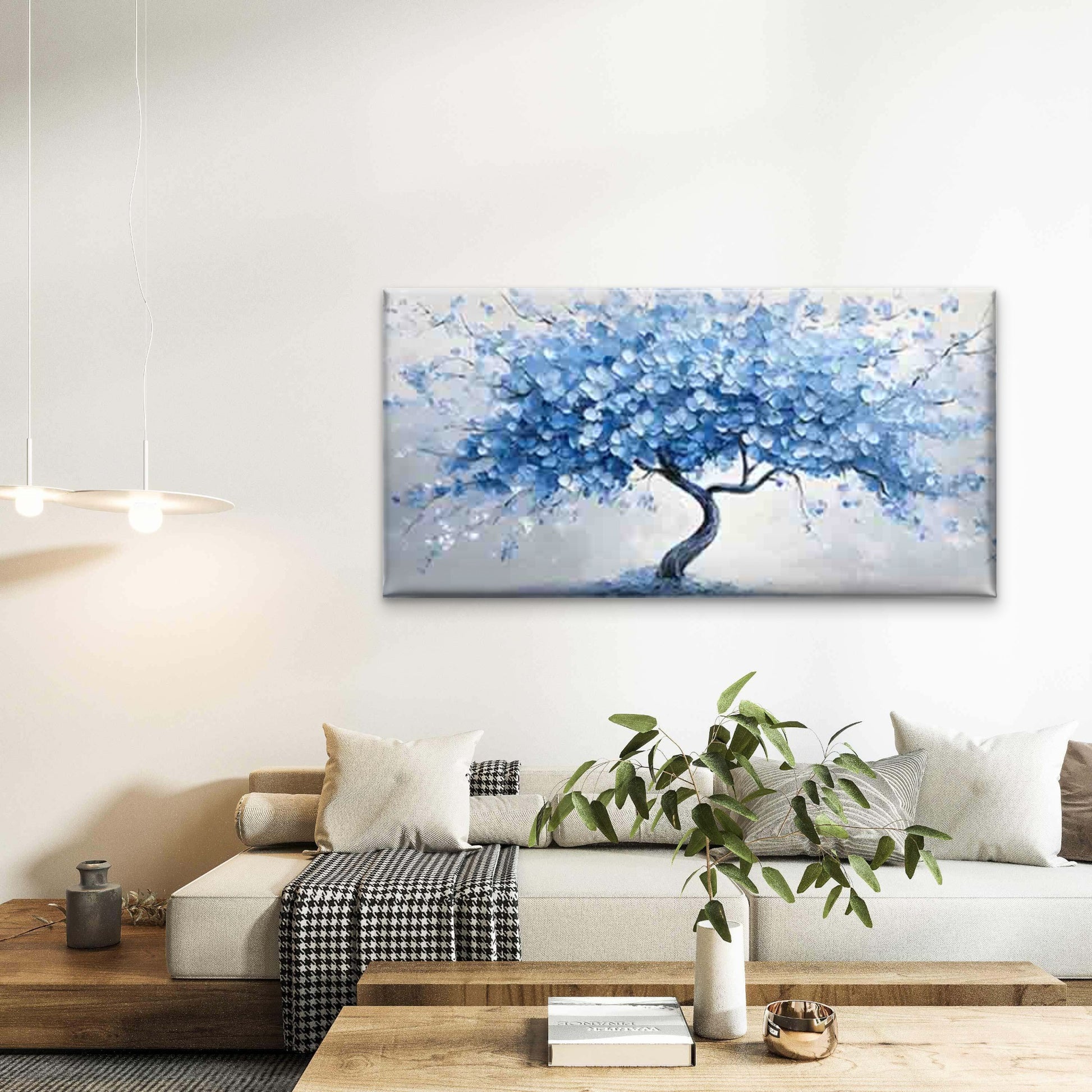 Minimalist Abstract Tree Wall Art Canvas Office Home Room Framed 120x60cm - Bella Home Decor