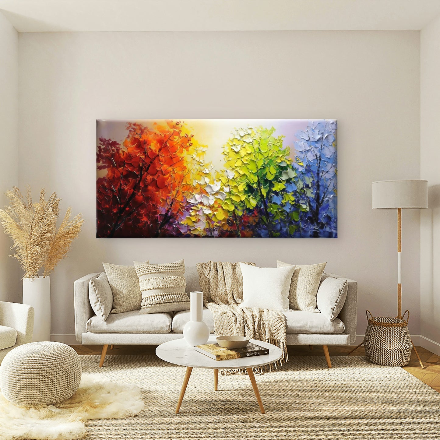 Colorful Abstract Painting Wall Art Canvas Office Home Room Framed 120x60cm