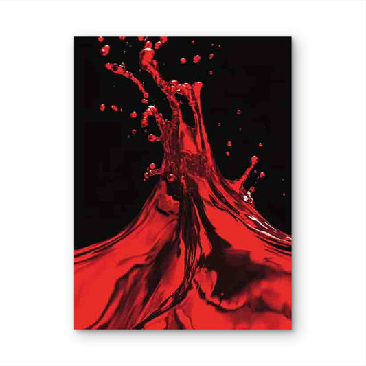 Vibrant Red Liquid Splash Abstract Art 60x90cm Metal Print Ready to Hang