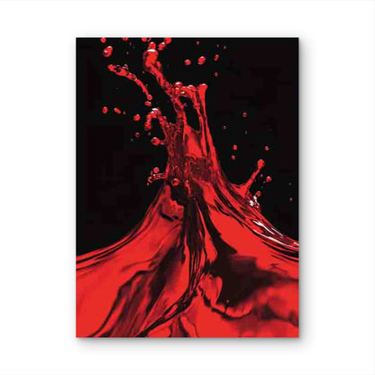Vibrant Red Liquid Splash Abstract Art 40x60cm Metal Print Ready to Hang - Bella Home Decor