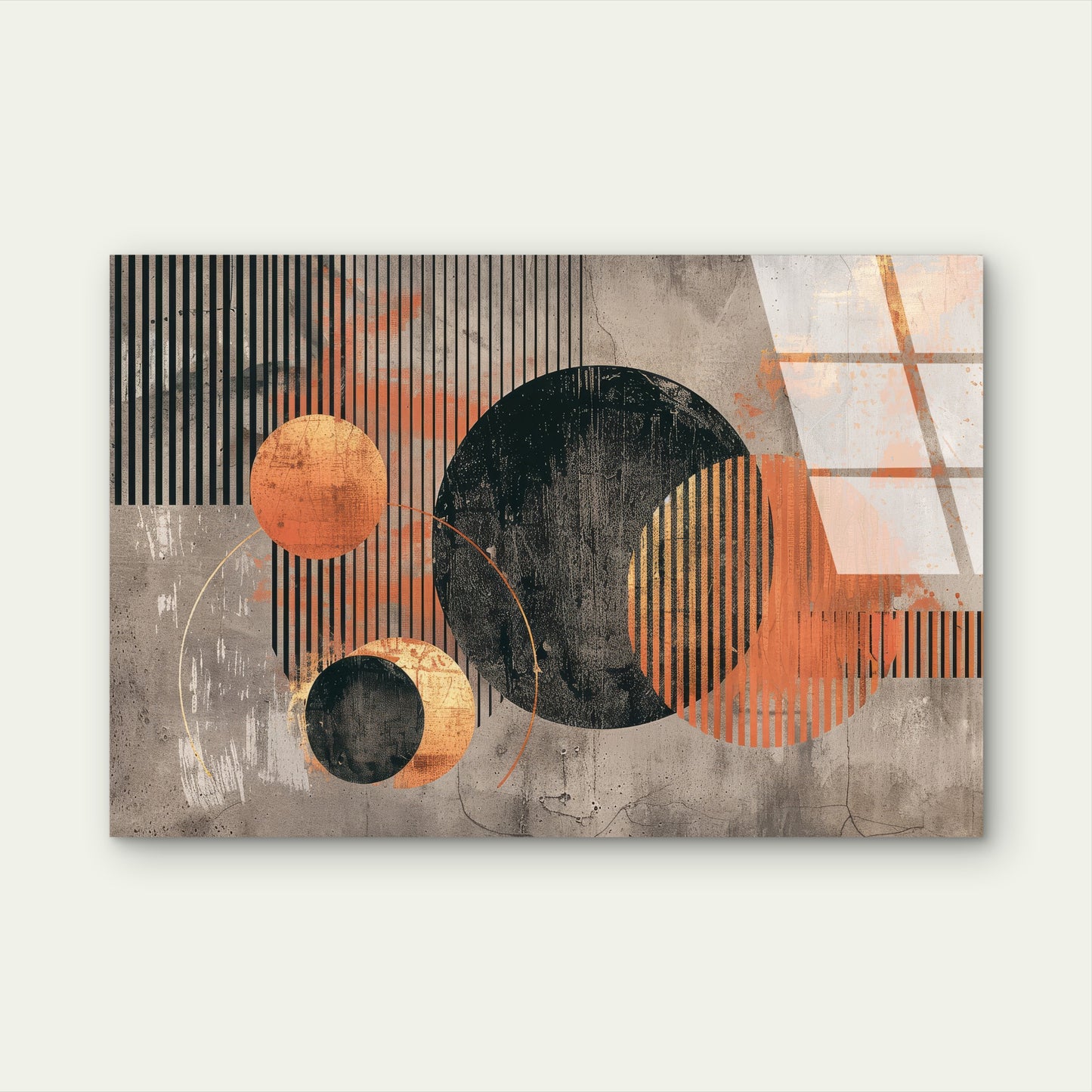 Bauhaus Geometric Circle Lines Acrylic Glass Printing Wall Art Australian Made Quality