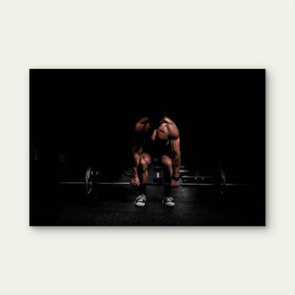 Muscular Athlete Powerlifting 5mm thick Plastic Poster Ready to Hang 90x60cm