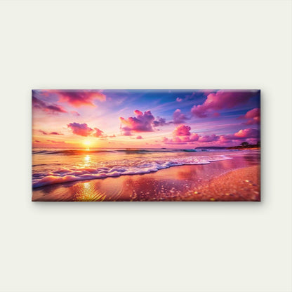 Tranquil Coastal Ocean Waves Wall Art Canvas Office Home Room Framed 120x60cm