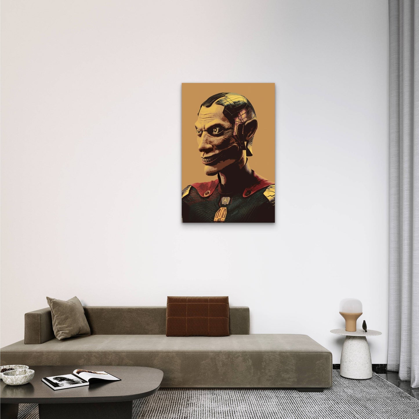 Futuristic Illustration of Alan Turing Metal Print Ready to Hang