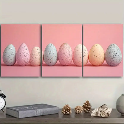 3pcs Easter eggs Metal Print Ready to Hang Art