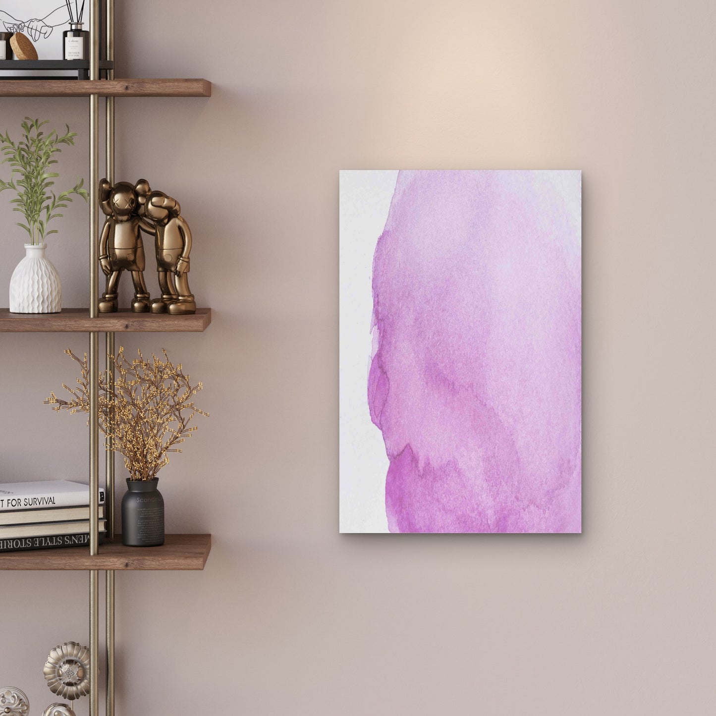 Abstract Pink Watercolor Pastel Metal Print Ready to Hang - Bella Home Decor