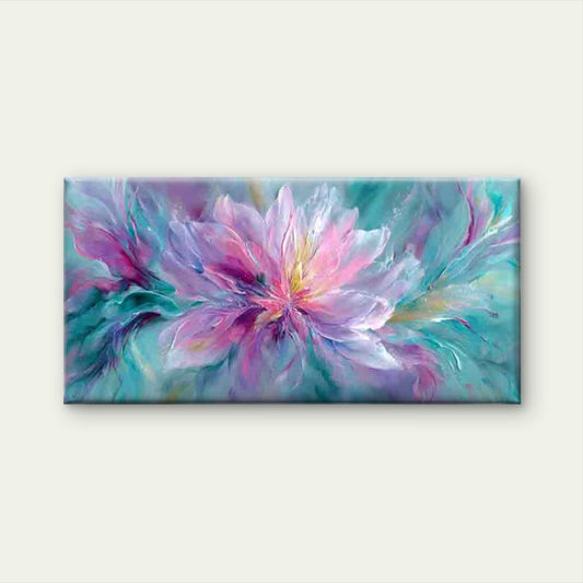 The Wild Turquoise Lotus Wall Art Canvas Office Home Room Framed 120x60cm - Bella Home Decor