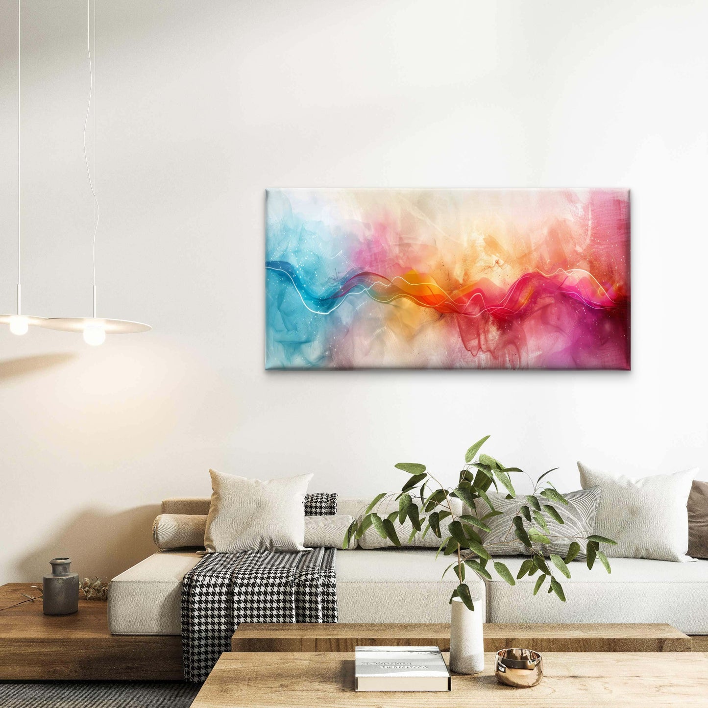 Abstract Swirling Watercolor Wall Art Canvas Office Home Room Framed 120x60cm - Bella Home Decor