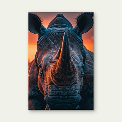 View Wild Rhino Nature 60x90cm Metal Print Ready to Hang