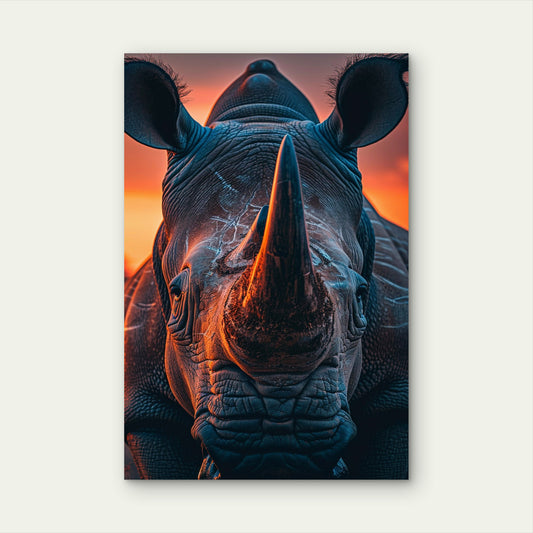 View Wild Rhino Nature 60x90cm Metal Print Ready to Hang