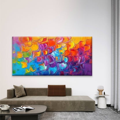 Abstract Brushstroke Painting Wall Art Canvas Office Home Room Framed 120x60cm