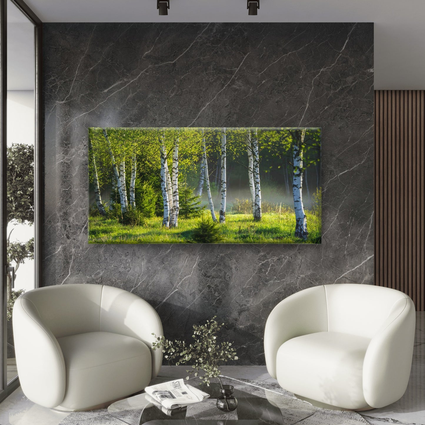 Sunlight Filtering Through Tree Wall Art Canvas Office Home Room Framed 120x60cm