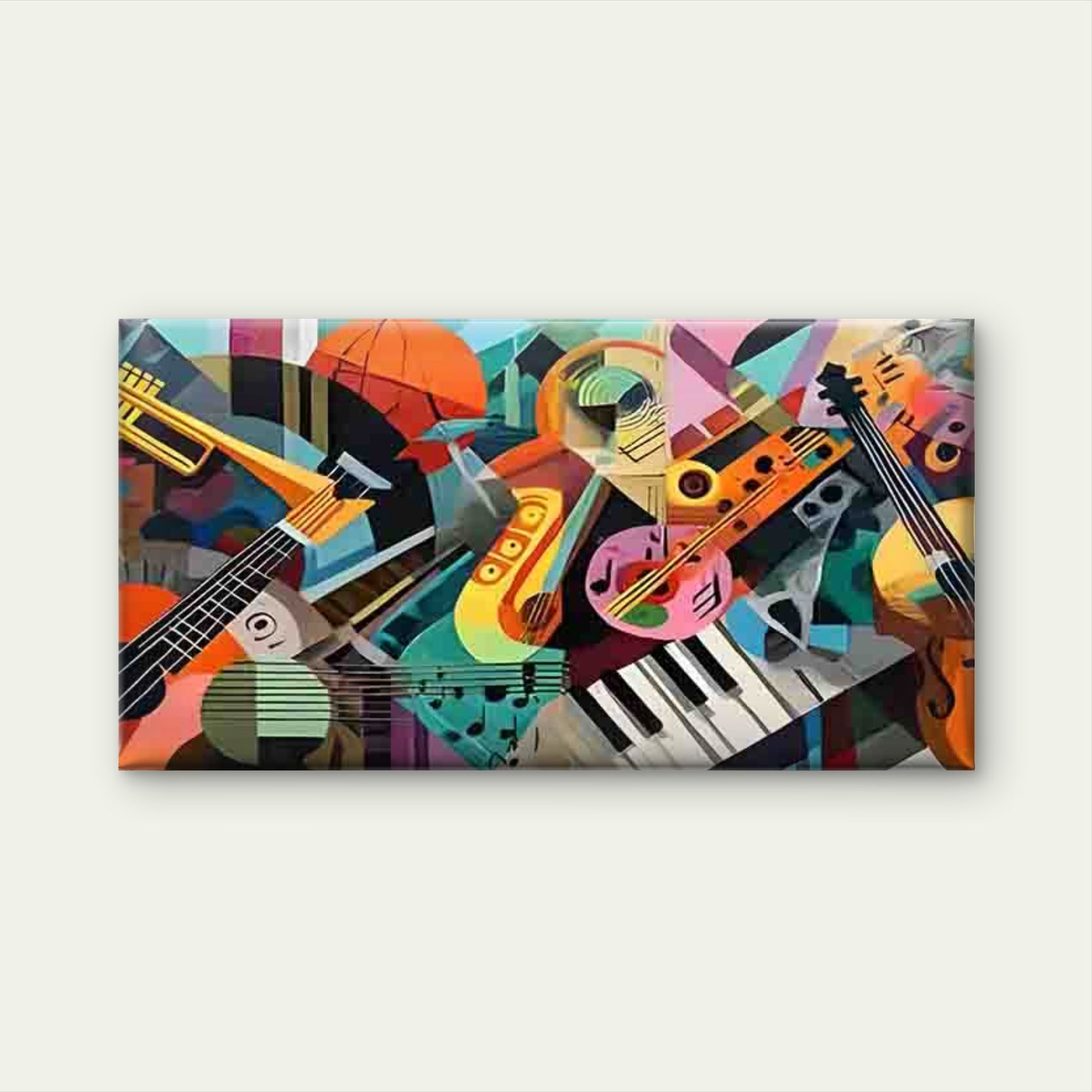 Abstract Style Instrument Wall Art Canvas Office Home Room Framed 120x60cm - Bella Home Decor