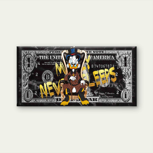 Wealthy Bird Cash Bill Wall Art Canvas Office Home Room Framed 120x60cm