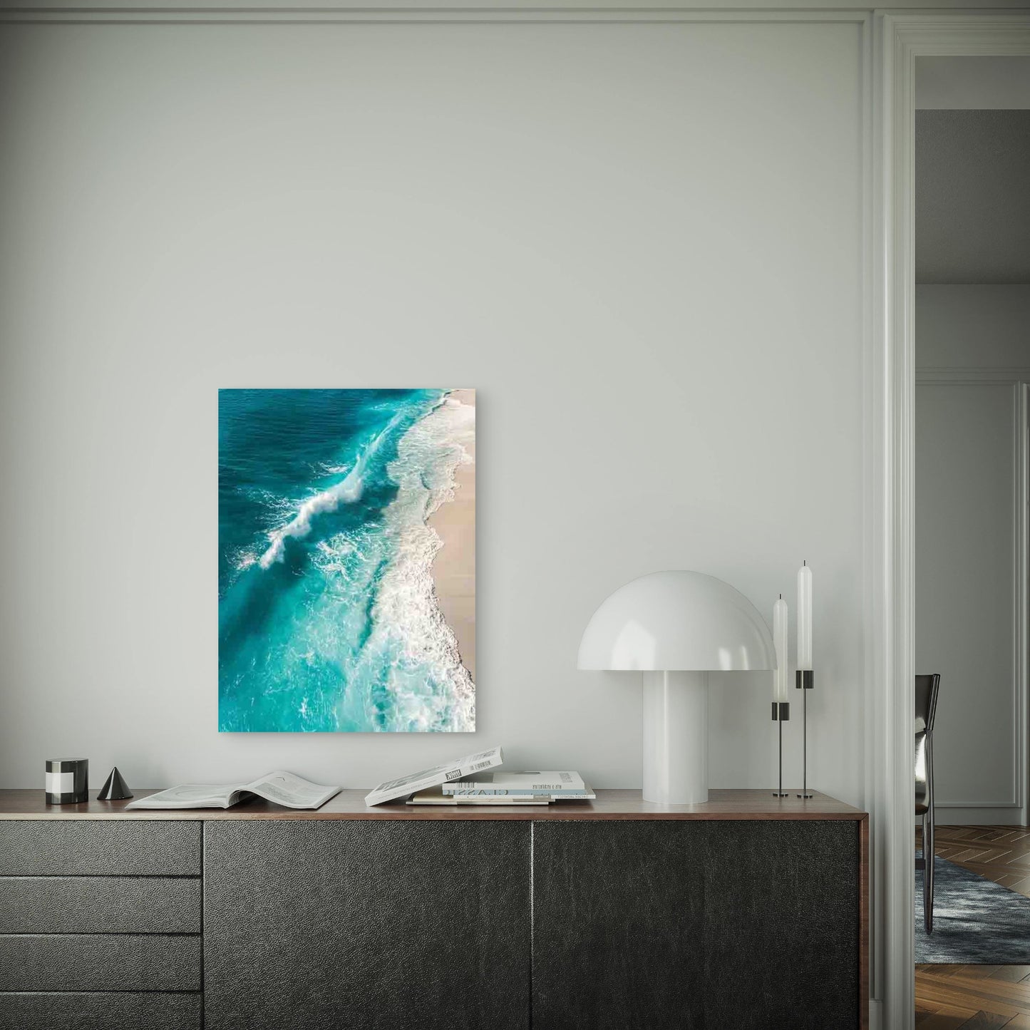 Minimalist Bali Seascape 60x90cm Metal Print Ready to Hang