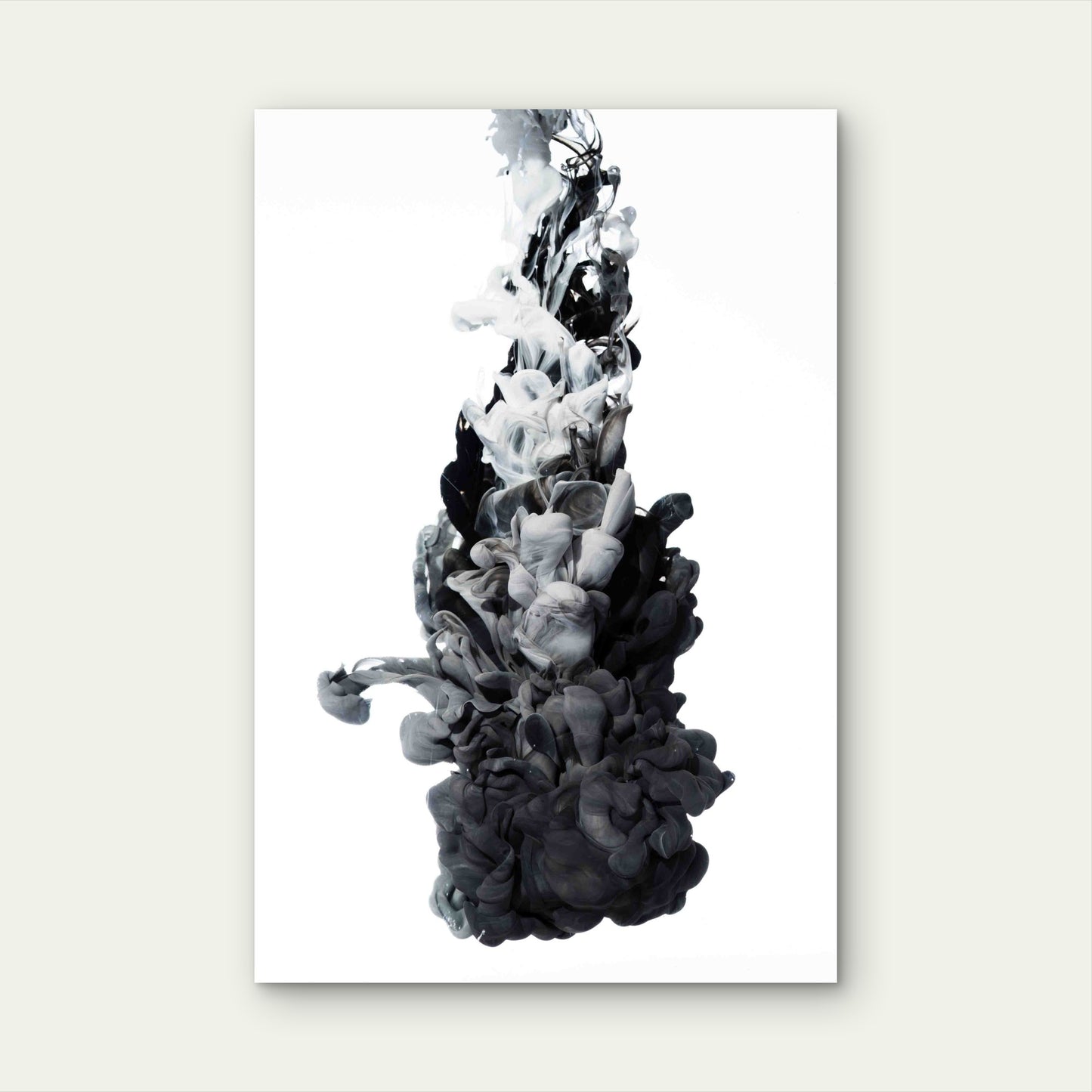 Ink In The Water A Splash Of Black And White Paint Abstract 60x90cm Metal Print Ready to Hang