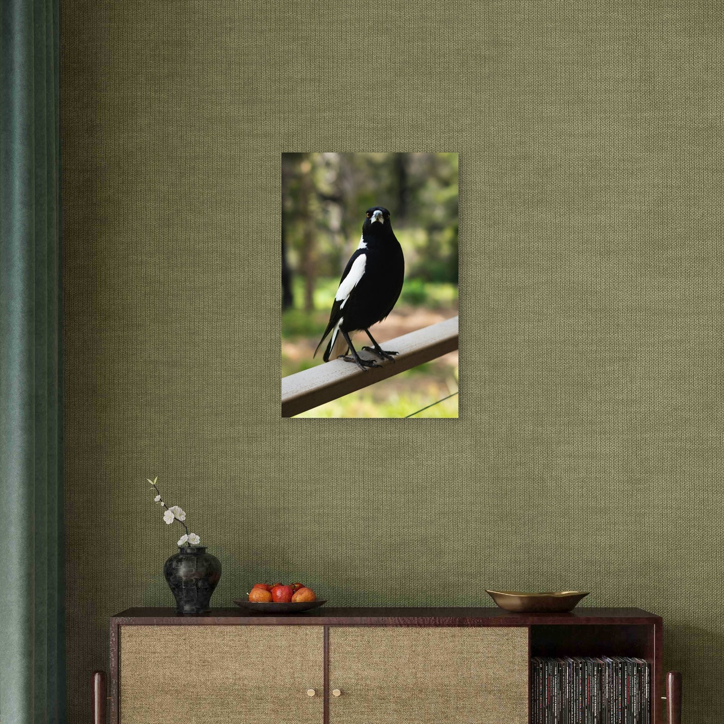 Aussie Magpie Native Bird Nature Art 40x60cm Metal Print Ready to Hang