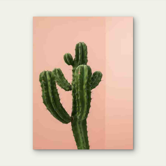 Desert Cactus Artwork 40x60cm Metal Print Ready to Hang