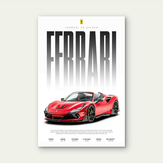 Sleek Red Sports Car 40x60cm Metal Print Ready to Hang - Bella Home Decor