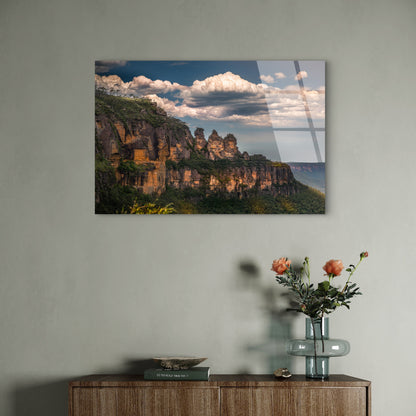 Three Sisters Blue Mountains Valley View  Acrylic Glass Printing Wall Art Australian Made Quality