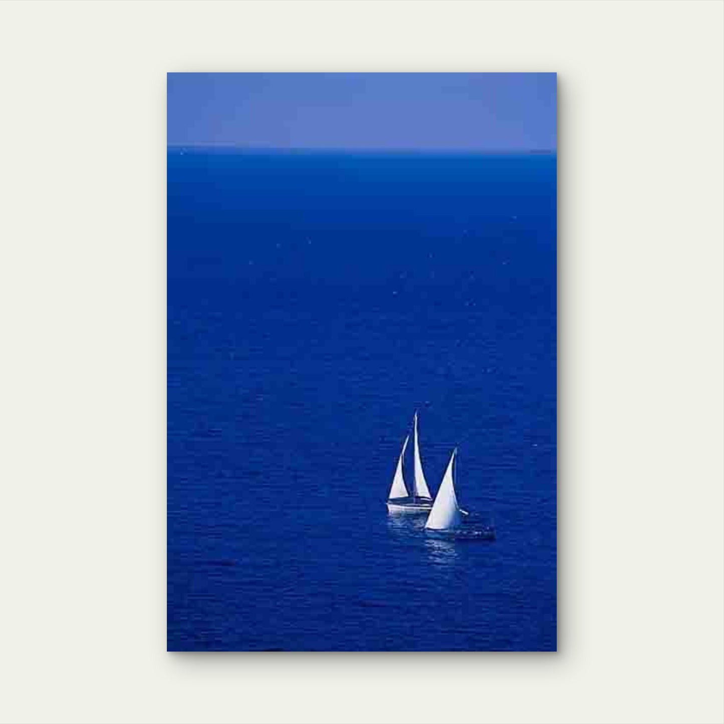 Serene Sailboats on Azure Sea 60x90cm Metal Print Ready to Hang