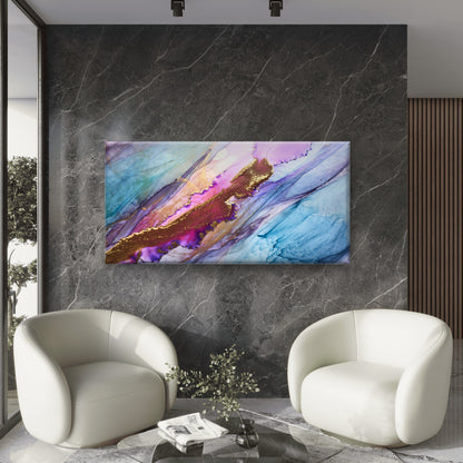 Colorful Abstract Alcohol Ink Wall Art Canvas Office Home Room Framed 120x60cm - Bella Home Decor