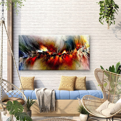 Modern Abstract Flame Wall Art Canvas Office Home Room Framed 120x60cm - Bella Home Decor