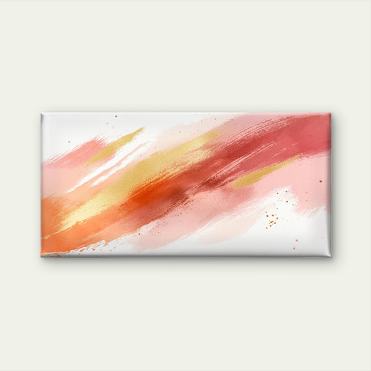 Pink Orange Gold Fluid Blush Wall Art Canvas Office Home Room Framed 120x60cm