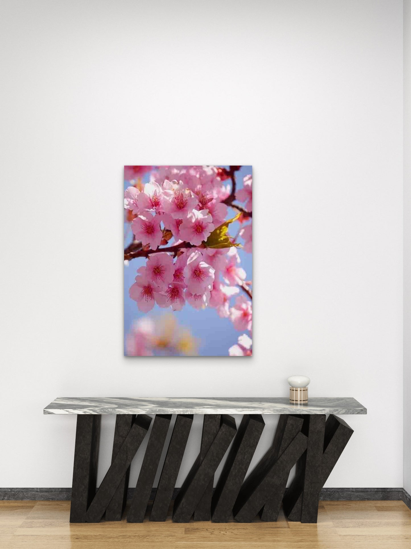 Vibrant Pink & White Floral Desig 60x90cm Metal Print Ready to Hang