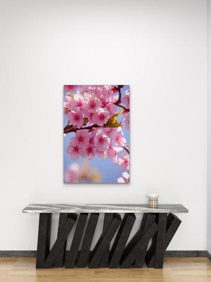 Vibrant Pink & White Floral Desig 60x90cm Metal Print Ready to Hang