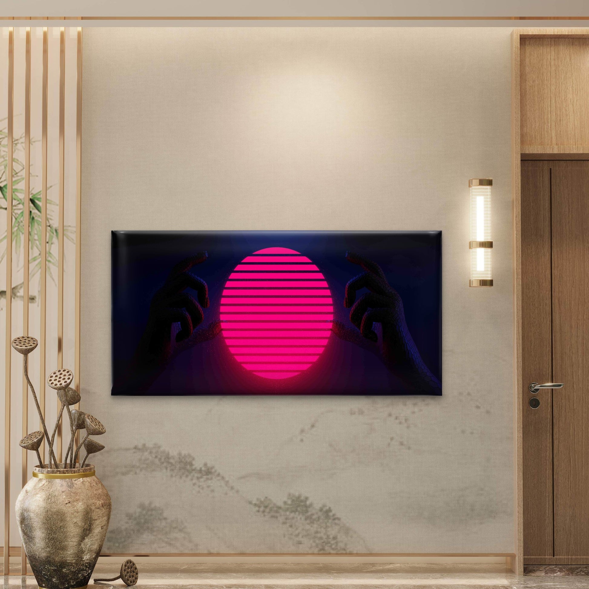 Futuristic Cyberpunk City Wall Art Canvas Office Home Room Framed 120x60cm - Bella Home Decor