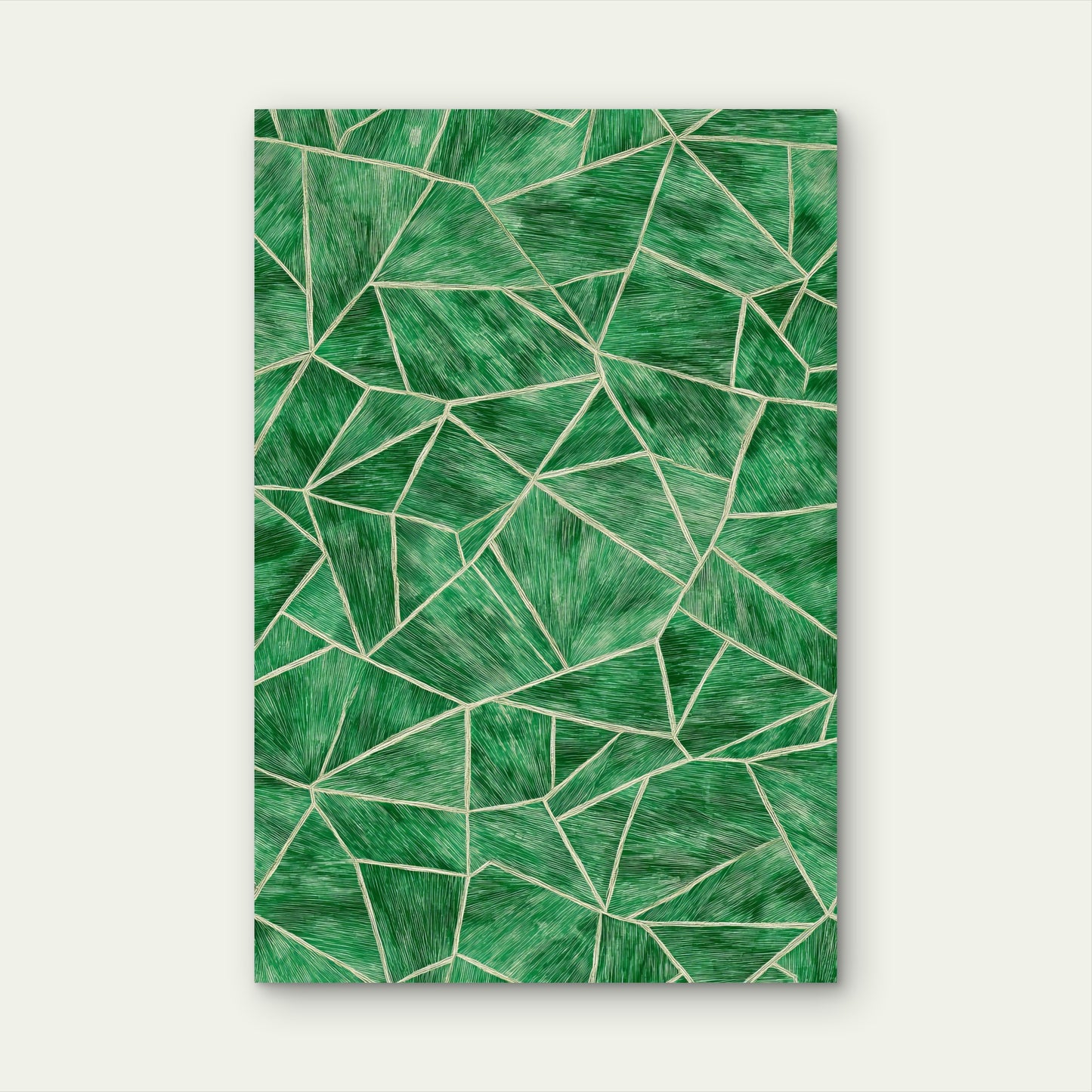 Shattered Emerald Geometric Design 40x60cm Metal Print Ready to Hang