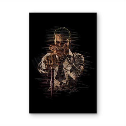 Ominous Gilded Tattooed Villain 60x90cm Metal Print Ready to Hang - Bella Home Decor