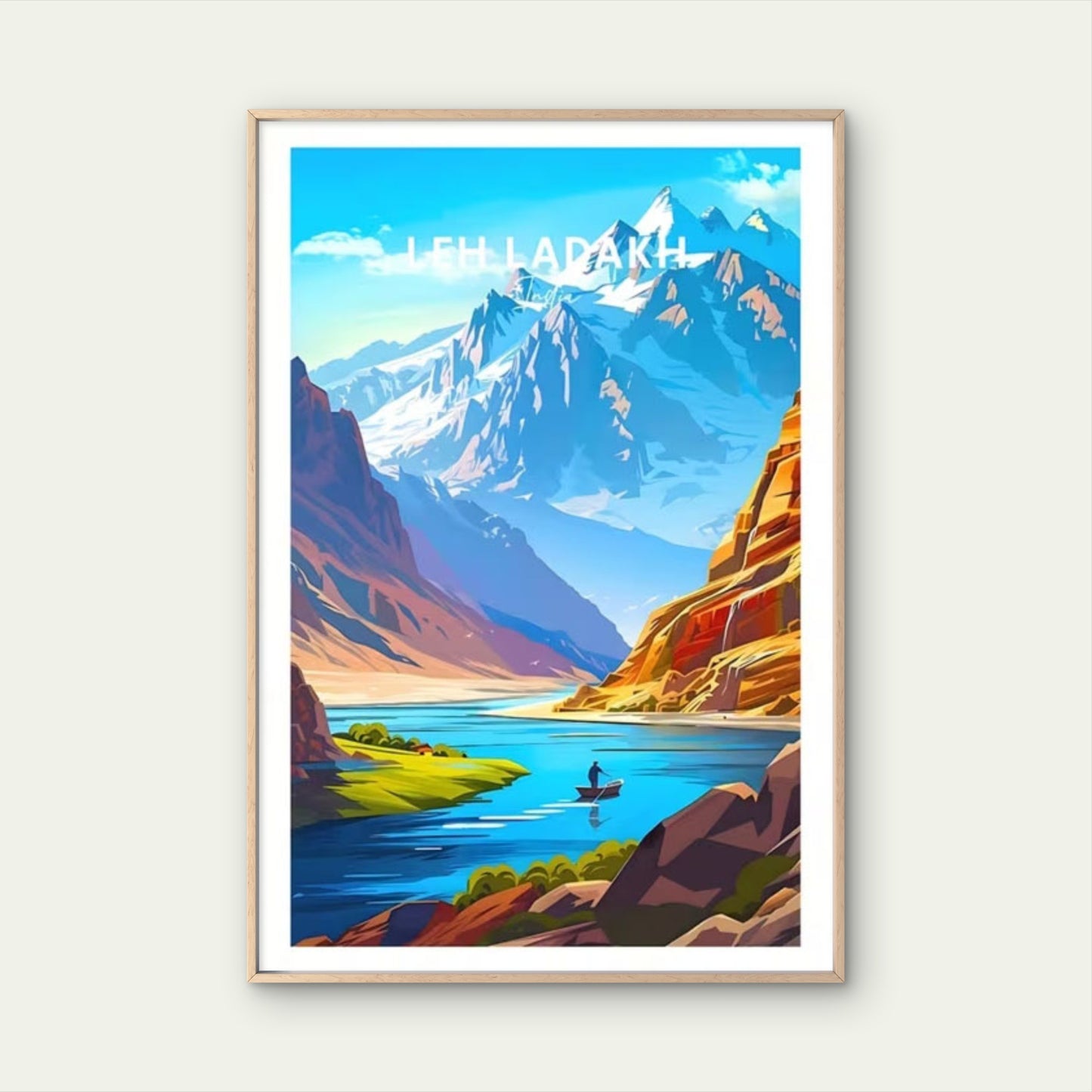 Leh Ladakh India Himalaya Landscape Travel Poster Print Wall Art