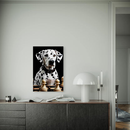 Dalmatian Chess Black & White Checkered Pattern 60x90cm Metal Print Ready to Hang