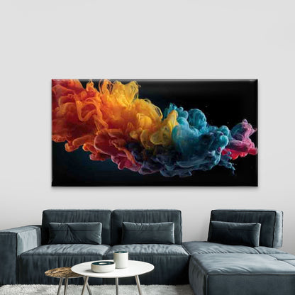 Abstract Multicolor Smoke Wall Art Canvas Office Home Room Framed 120x60cm
