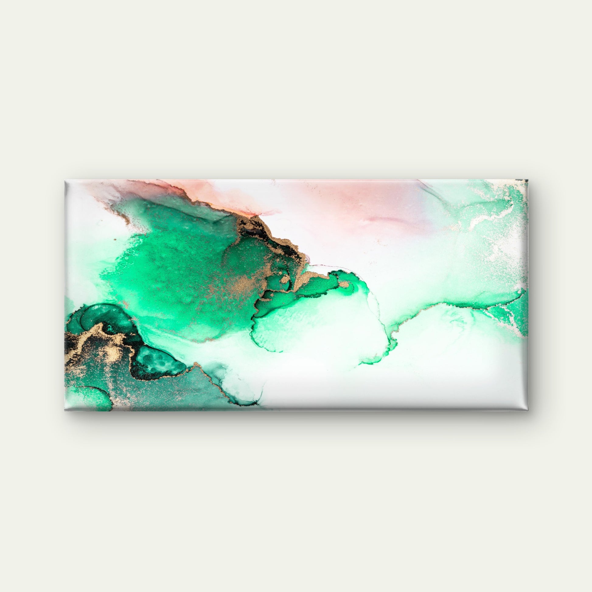 Jade Currents Golden Mist Wall Art Canvas Office Home Room Framed 120x60cm - Bella Home Decor