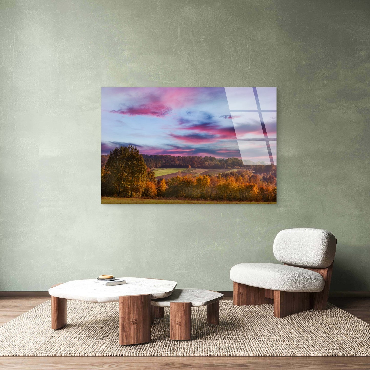 Purple Autumn Forest Sky View Acrylic  Glass Printing Wall Art Australian Made Quality