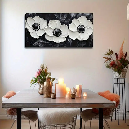 Elegant Black and White Wall Art Canvas Office Home Room Framed 120x60cm - Bella Home Decor