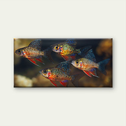 Four Colorful Rasbora Fish Wall Art Canvas Office Home Room Framed 120x60cm