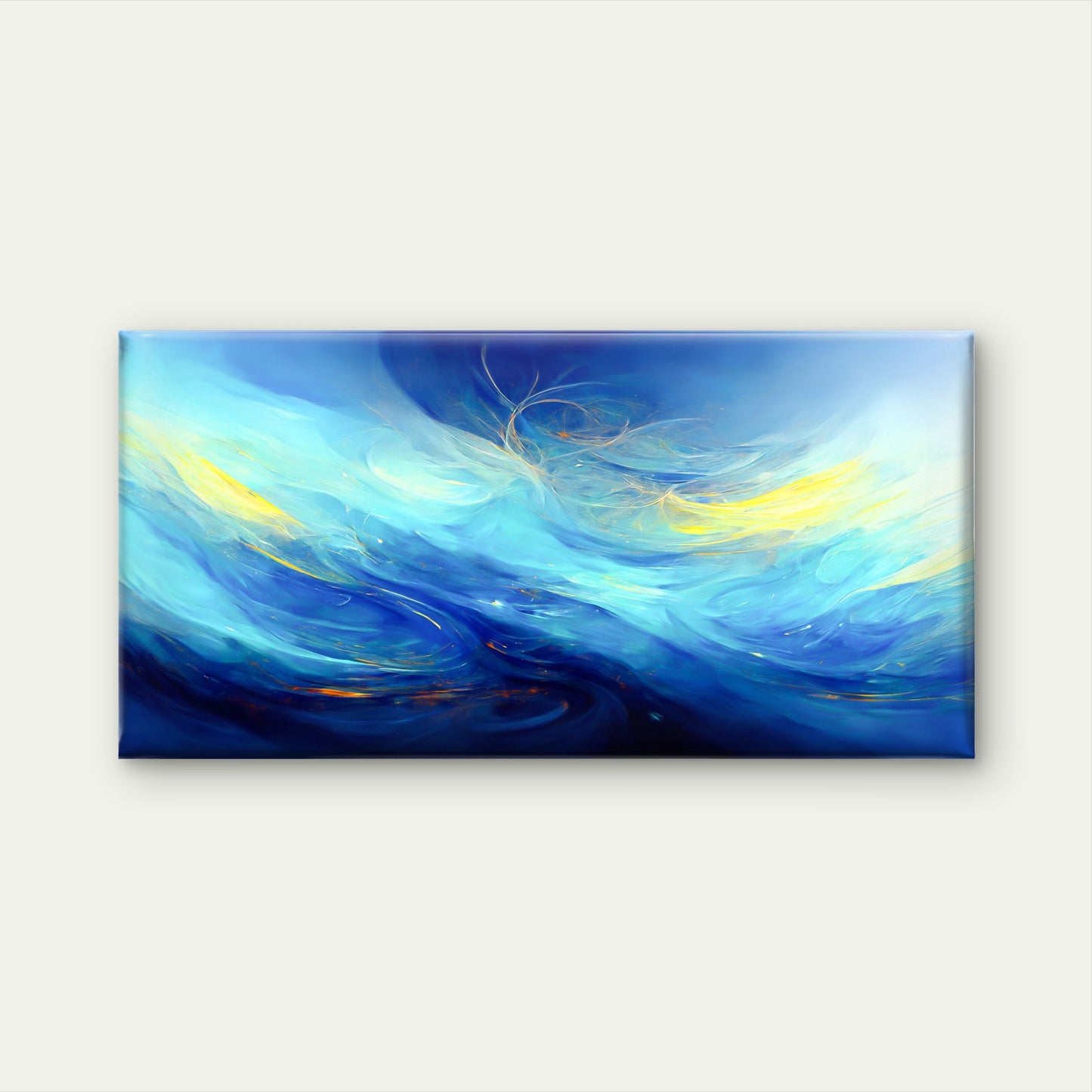 Heavenly Soft Blue Waves Wall Art Canvas Office Home Room Framed 120x60cm