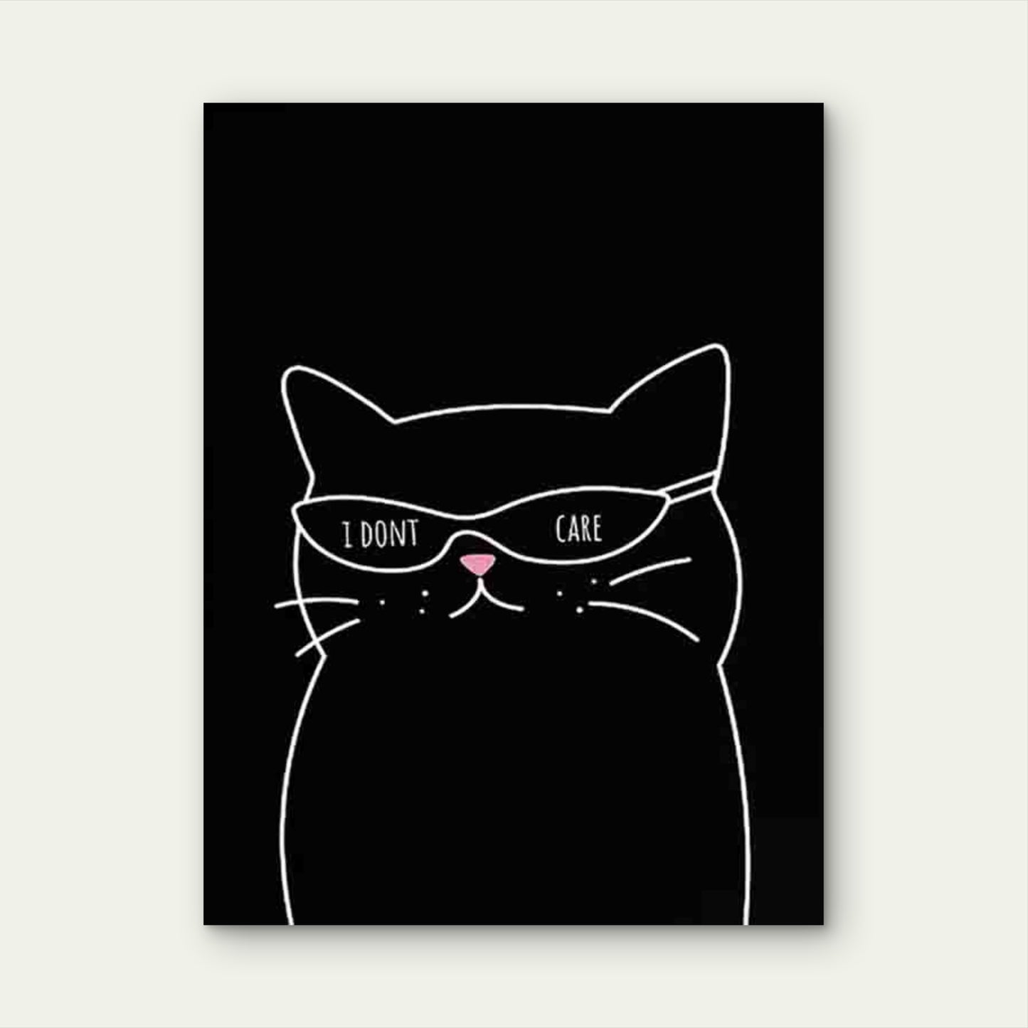 Cat With Fashion Glasses 60x90cm Metal Print Ready to Hang - Bella Home Decor