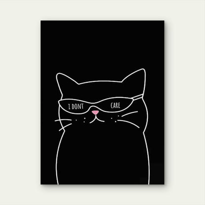 Cat With Fashion Glasses 60x90cm Metal Print Ready to Hang - Bella Home Decor