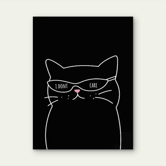 Cat With Fashion Glasses 60x90cm Metal Print Ready to Hang