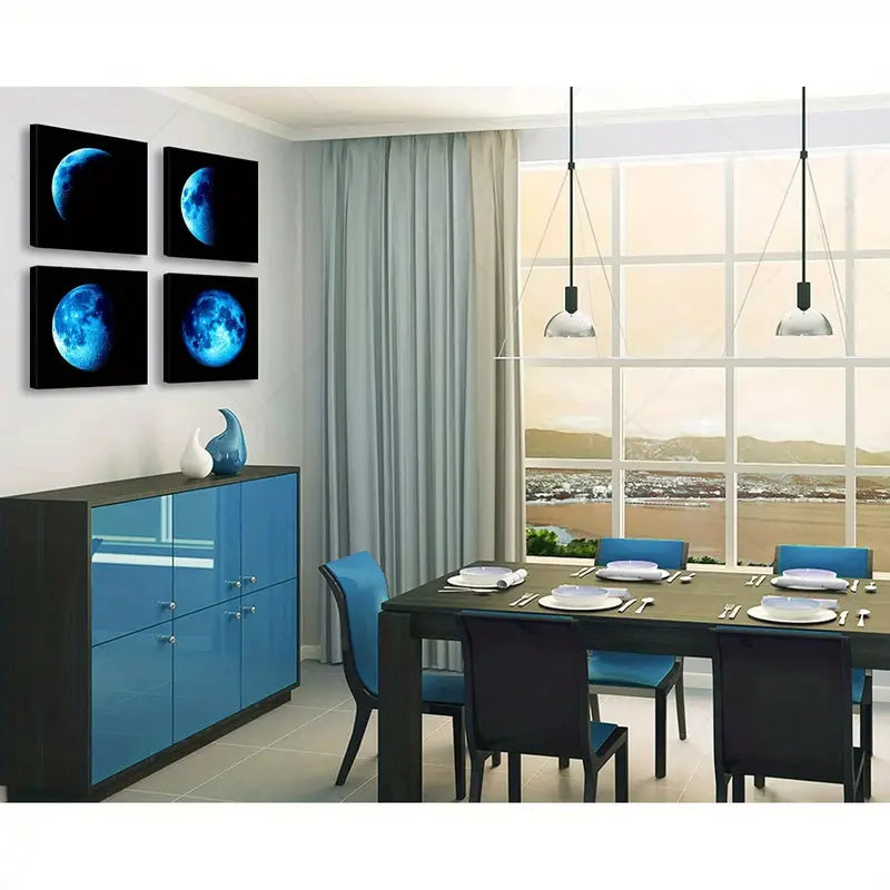 4pcs turtles octopus sea horses whales   Wall Art Canvas Framed