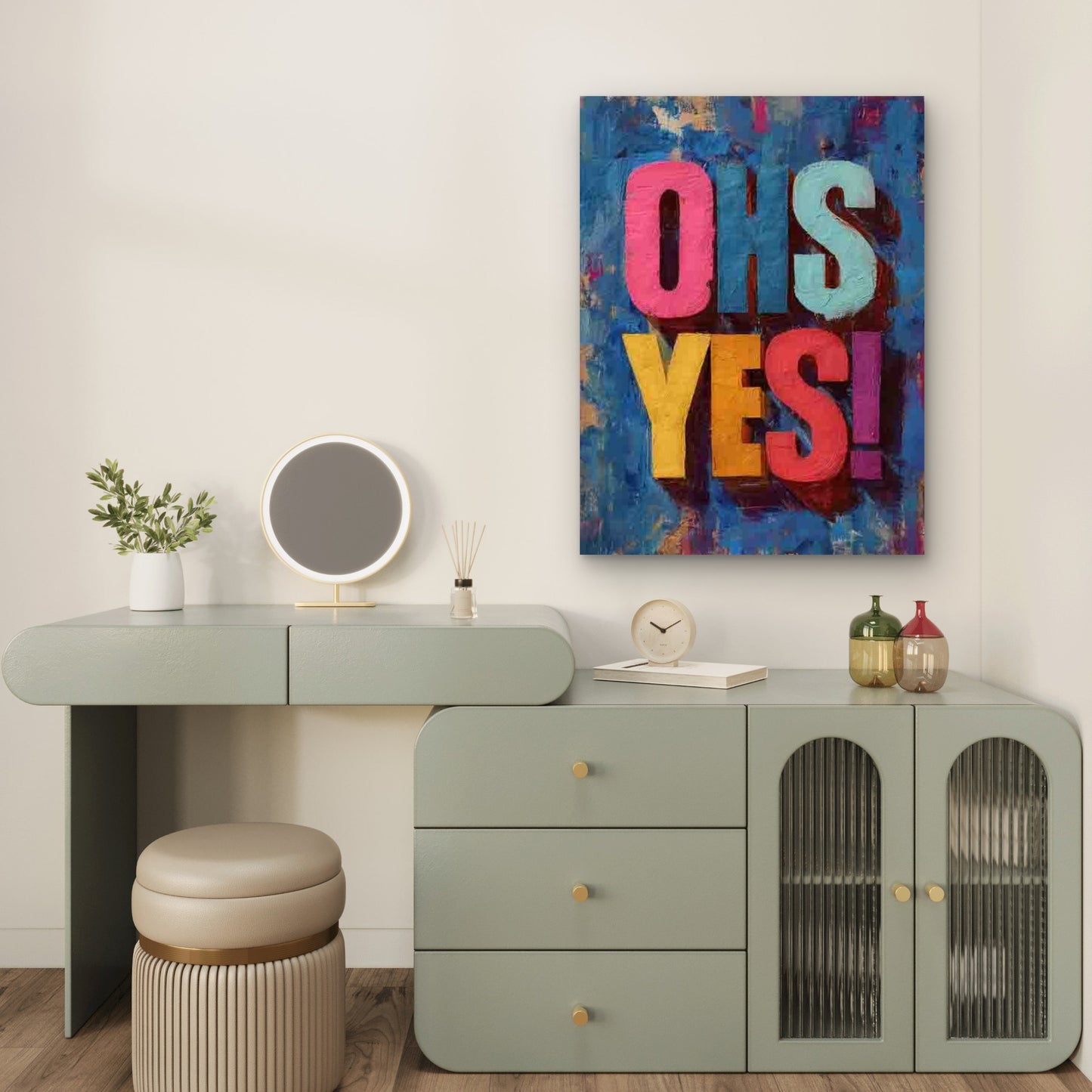 Oh Yes! Motivational 60x90cm Metal Print Ready to Hang