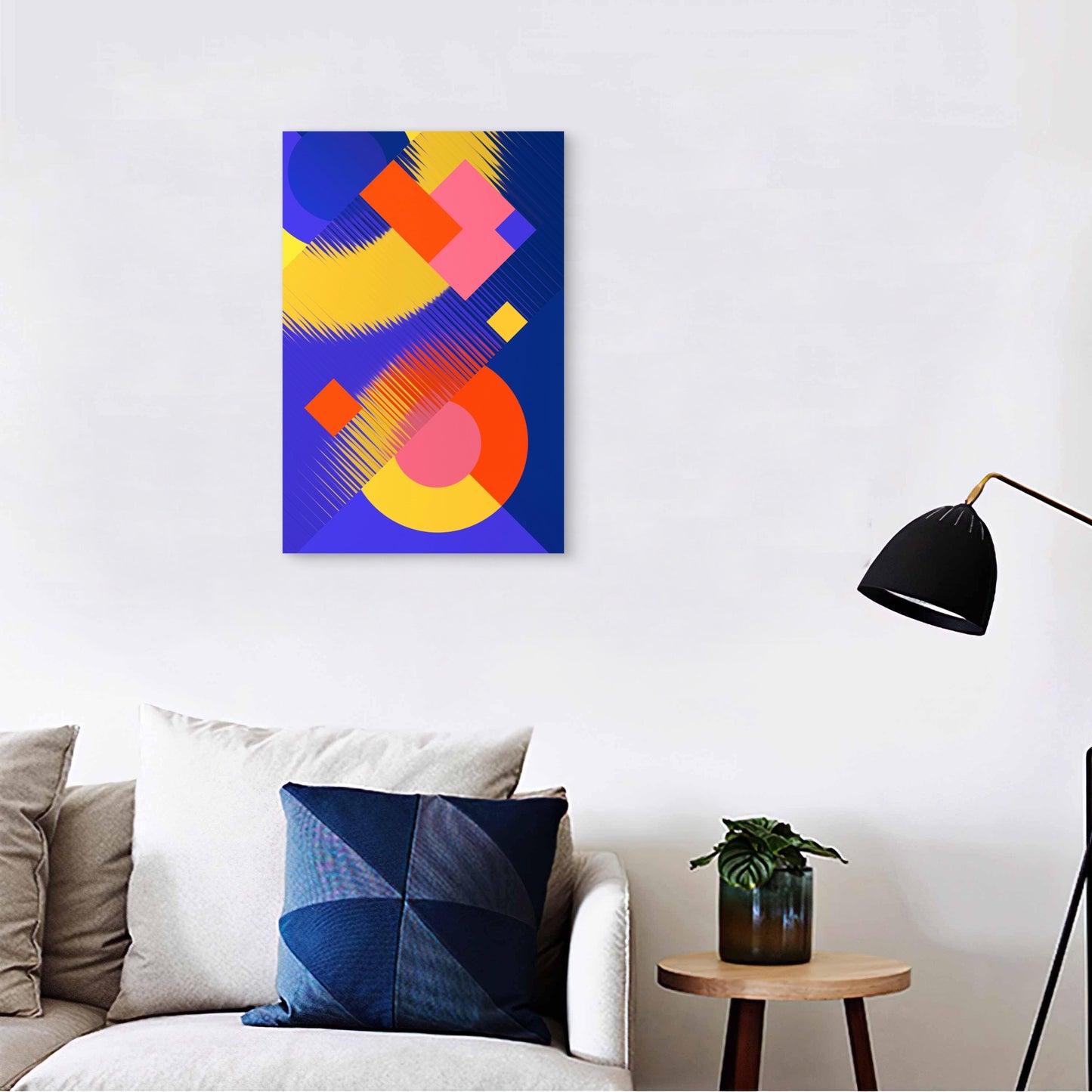 Abstract Geometric Digital Artwork with Dynamic Lines 60x90cm Metal Print Ready to Hang